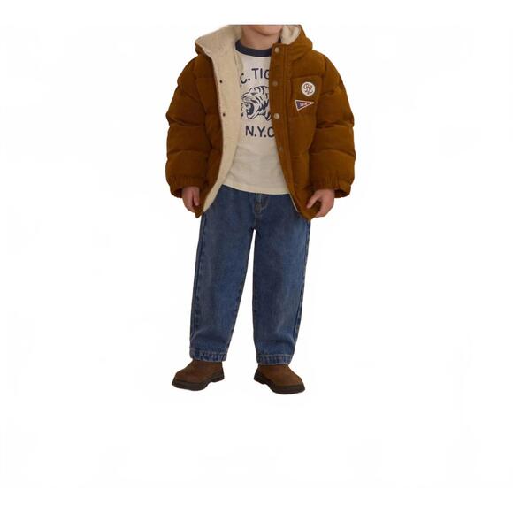 NEW RYLEE + CRU boys cord puffer jacket in golden
